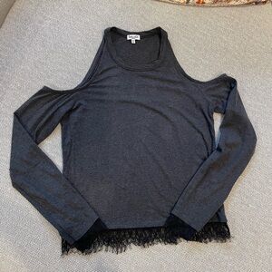 Splendid Women's Gray Cold Shoulder Top